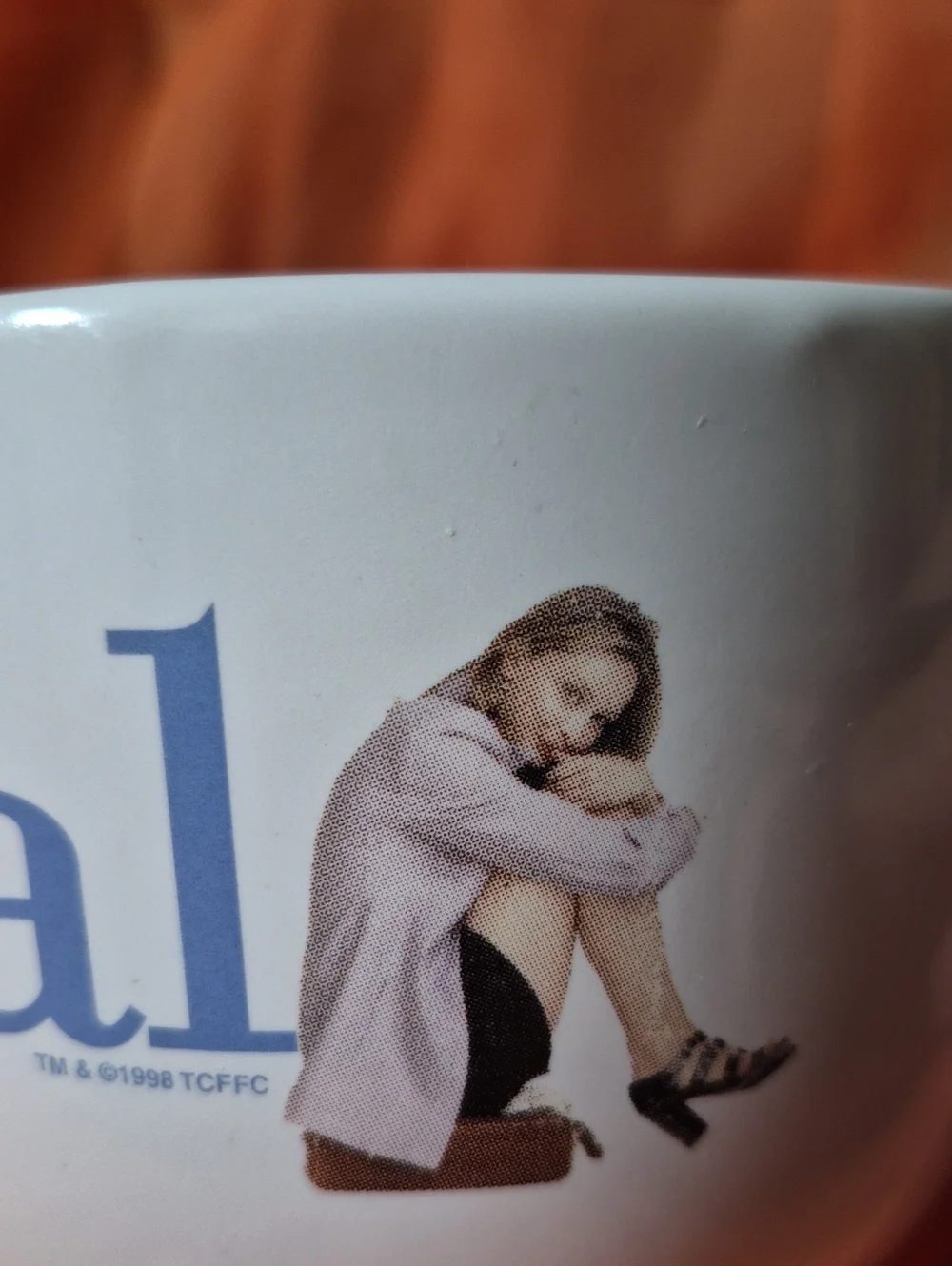 Ally McBeal 1990s TV Show  Oversize Ceramic Coffee Mug with Blue Logo
